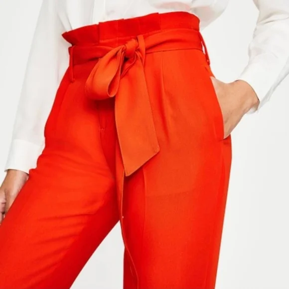 â¤ď¸ NWT! BODEN MELINDA HIGH RISE PLEATED TIE WAIST FLOWY TAPERED PAPERBAG PANTS - Picture 3 of 14
